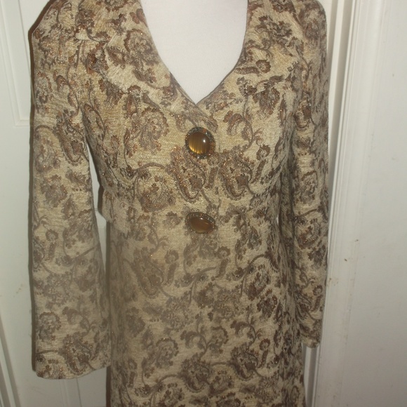 Classiques Entier Jackets & Blazers - Womens Classic Entier Coat Small P Gold Brocade